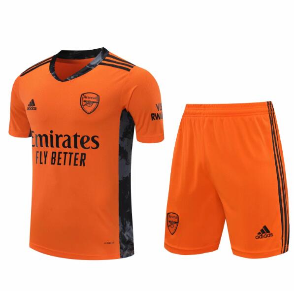 Arsenal Goalkeeper Orange Soccer Jersey Kits (Shirt+Shorts) 2020/21